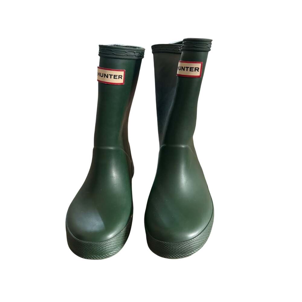 Hunter Original Kids Rain Boots Green US 10-11 EU 27 Waterproof Rubber Short